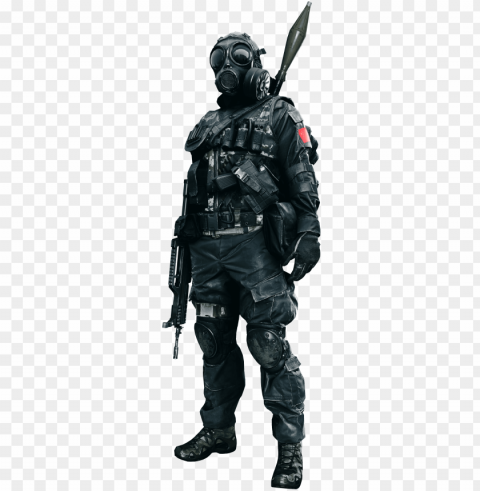 bf4 render china eng - gas mask soldier PNG Image Isolated with Transparency