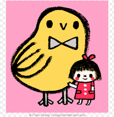 big bird and girl flora chang PNG images for mockups