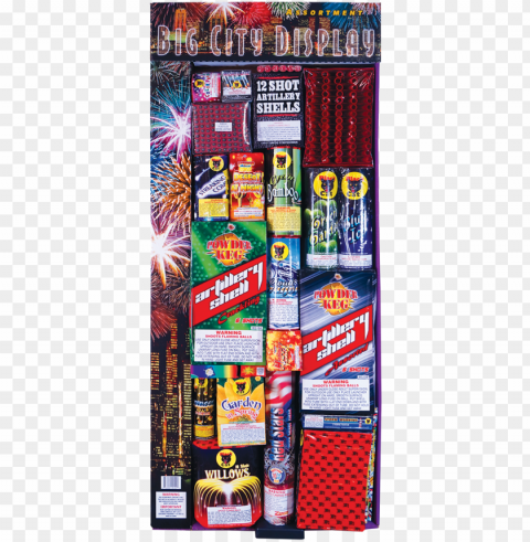 big city display - big city assortment fireworks PNG Isolated Illustration with Clear Background