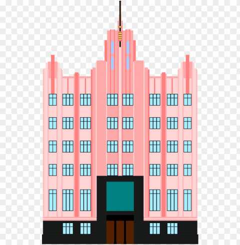 big image - art deco building Transparent PNG Isolated Graphic Element