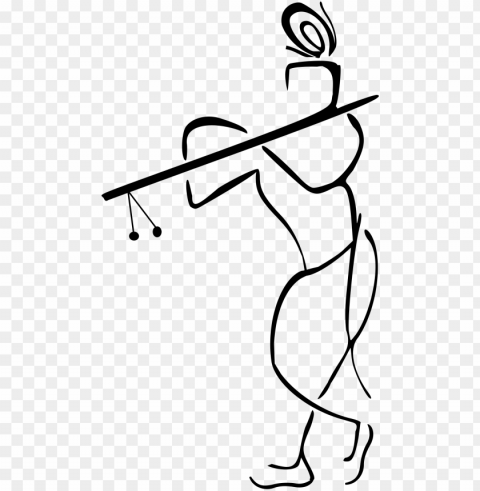big image - black and white krishna Isolated Character in Transparent PNG Format