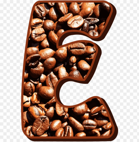 big image - coffee bean letter PNG files with transparent backdrop