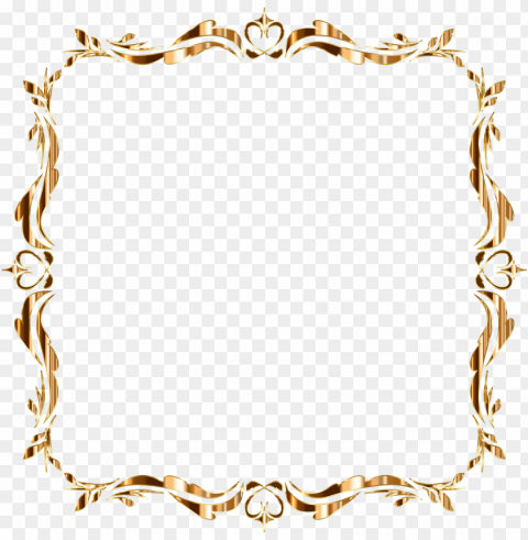 big image - gold scroll border clip art Isolated Design Element in PNG Format