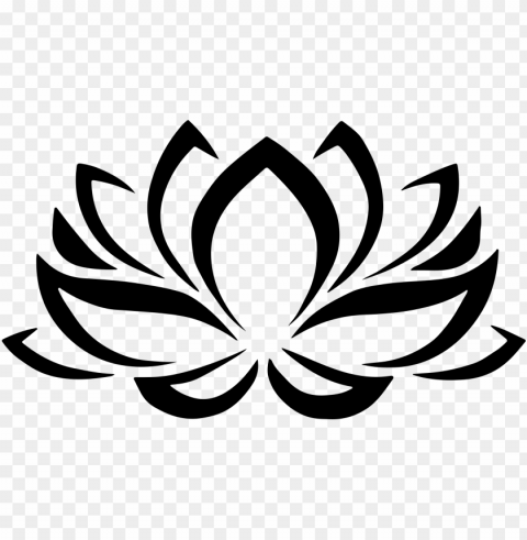big image - lotus flower clipart black white HighQuality Transparent PNG Object Isolation