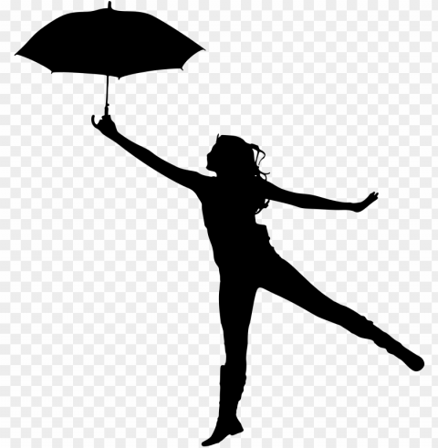 big image - person with umbrella silhouette PNG no background free