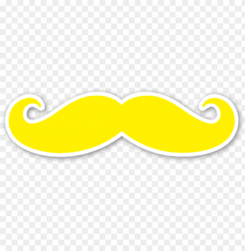 bigote amarillo pegatina - bigode amarelo Isolated Design on Clear Transparent PNG