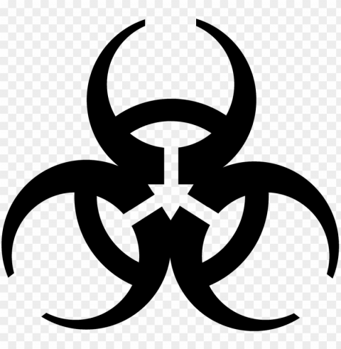 biohazard simple symbol PNG with clear background set