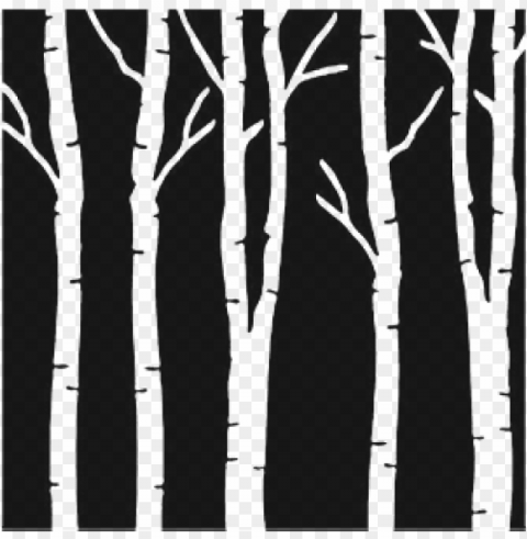 birch trees - stencil Transparent graphics PNG