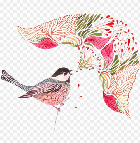 bird animal watercolor painting PNG Image with Isolated Element