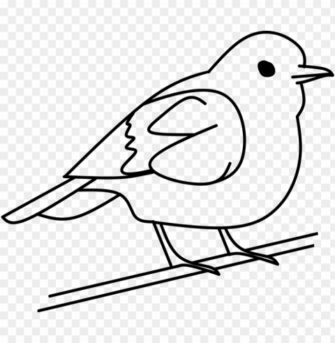 bird clipart for print out - bird black and white clip art Isolated Item on Clear Background PNG