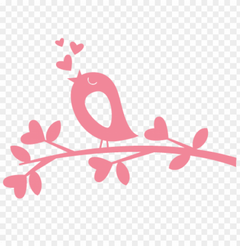 bird in love on branch scrapbook titles svg cutting - free clipart valentine bird PNG clip art transparent background