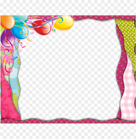birthday border clipart borders and frames birthday - happy birthday girl frame Transparent PNG Isolated Artwork