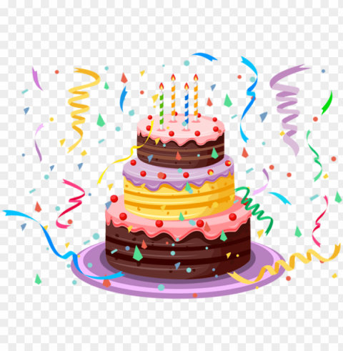 Birthday Cake Isolated PNG On Transparent Background