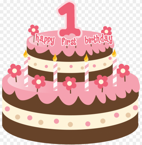 Birthday Cake - First Birthday Cake With Name Transparent Background PNG Clipart