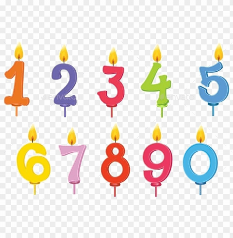 birthday candles download image - birthday candles number vector HighQuality Transparent PNG Isolated Object