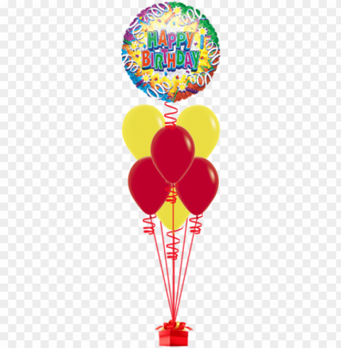 birthday explosion 46cm happy birthday foil balloon Isolated Icon with Clear Background PNG