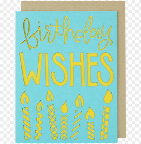 birthday wishes candles laser cut card 1 PNG images for editing
