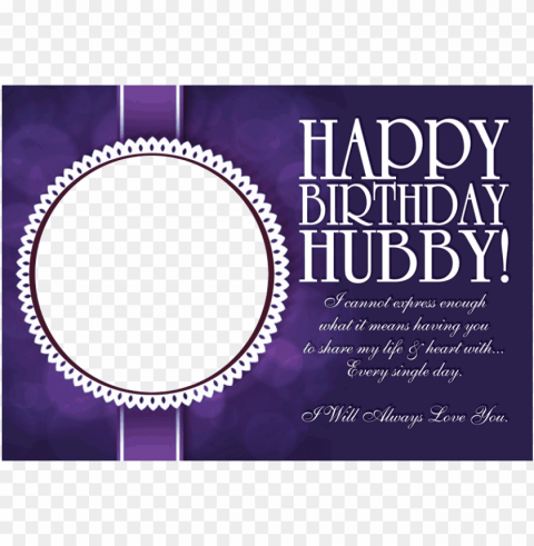 birthday wishes hubby personalised poster by uc - happy birthday to u hubby Clean Background Isolated PNG Graphic Detail
