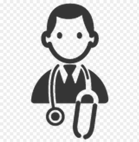 black and white doctor clipart PNG Graphic with Clear Background Isolation