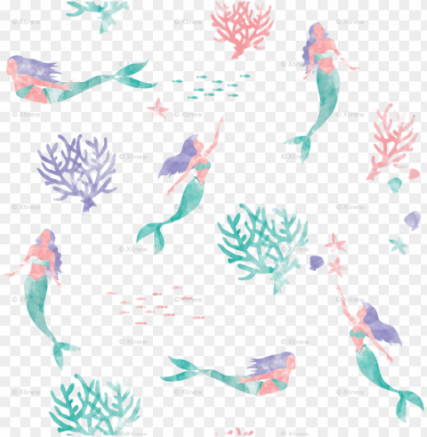 black and white download watercolor mermaids wallpaper - watercolor mermaid Isolated Illustration on Transparent PNG