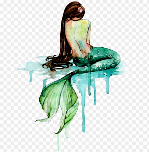 black and white drawing mermaid watercolor - watercolor mermaid PNG graphics with transparent backdrop