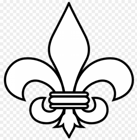 black and white fleur de lis Transparent Background Isolated PNG Figure