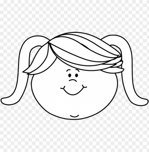 black and white happy face little girl - black and white clip art sad girl PNG pictures with no backdrop needed