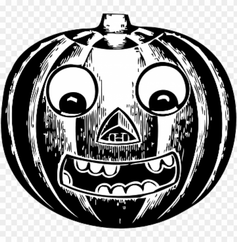 black and white jack o'lantern Transparent PNG Isolated Graphic Detail