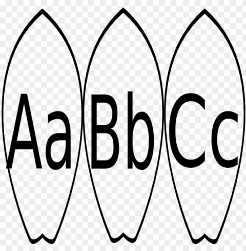 black and white library a b c word wall clip art - surfboard printable coloring pages PNG Graphic Isolated with Clarity