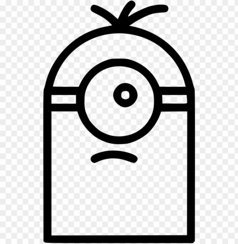 black and white minion eye PNG graphics with transparency