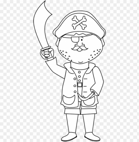 black and white pirate with a hook arm - black and white Transparent background PNG images comprehensive collection