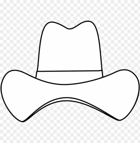 black and white simple cowboy hat clip art - white cowboy hat silhouette Transparent background PNG stock