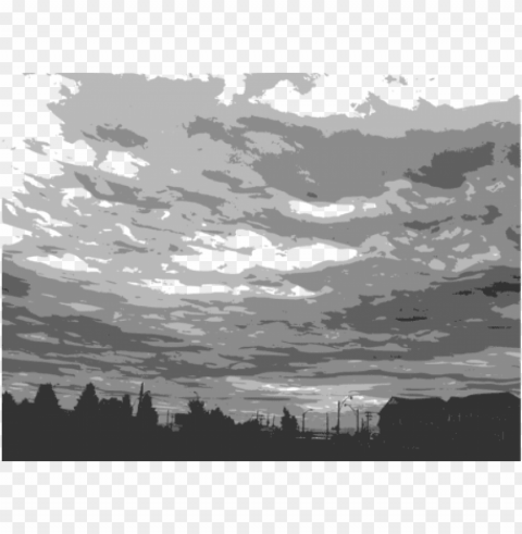 Black And White Sky Isolated PNG On Transparent Background