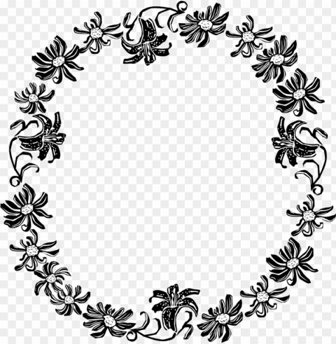 black and white stock border flowers free stock - black and white floral border PNG images for merchandise