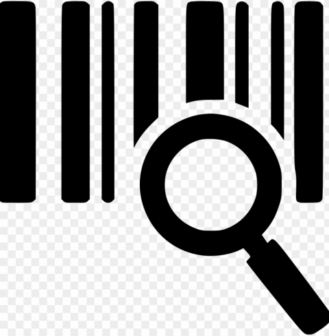 black and white stock search scan svg - barcode scan icon Transparent Background PNG Isolated Design