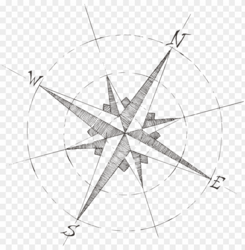 black and white typography - old compass rose Free download PNG with alpha channel extensive images