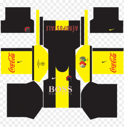 black and yellow kit dream league PNG for online use