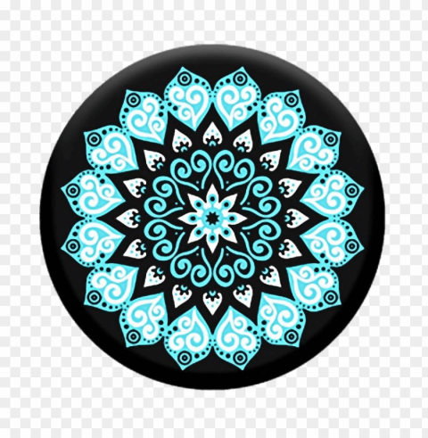 black blue and white kaleidoscope Isolated Icon with Clear Background PNG