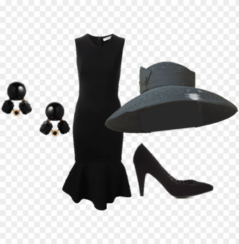 black - breakfast at tiffany's audrey hepburn hat ClearCut PNG Isolated Graphic