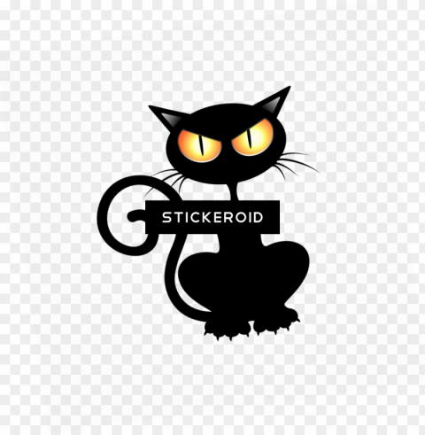 black cat - cute black cat Transparent PNG Isolated Graphic with Clarity