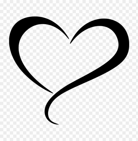 black creative heart shape love valentine Transparent PNG Object with Isolation