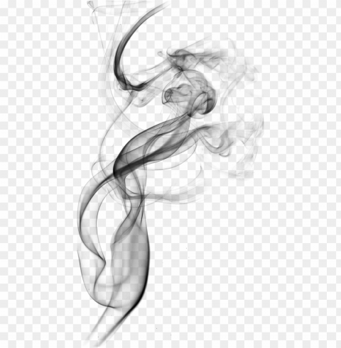black curved smoke effect Isolated Artwork on Clear Background PNG