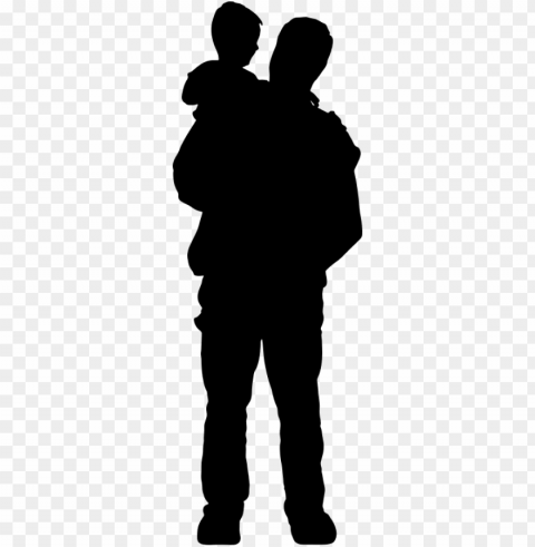 black dad and - father and son silhouette Isolated PNG Image with Transparent Background