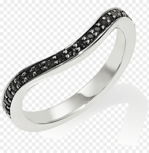 black diamond keeper eternity ring 18ct rose gold Clear Background PNG Isolated Design Element