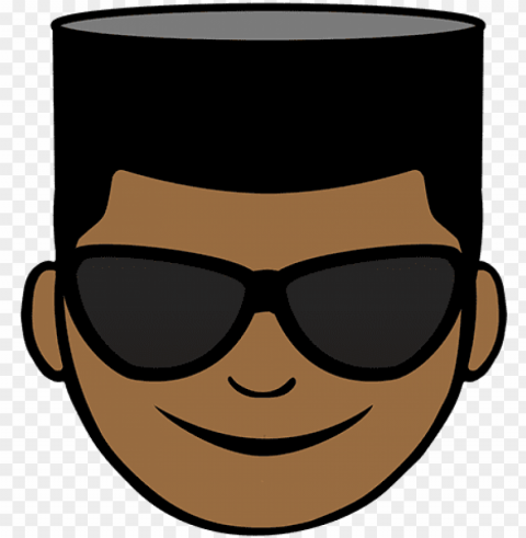 black emoji with glasses Isolated Element in HighQuality PNG