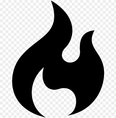 black flame icon - flame icon Transparent Background Isolated PNG Item