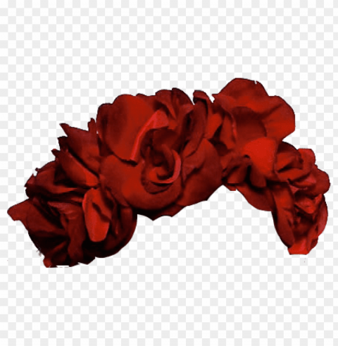 black flower crown transparent PNG with alpha channel