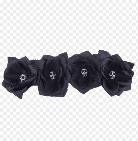 black flower crown transparent PNG with Isolated Object and Transparency