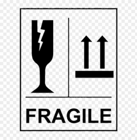 black fragile sign Transparent PNG download