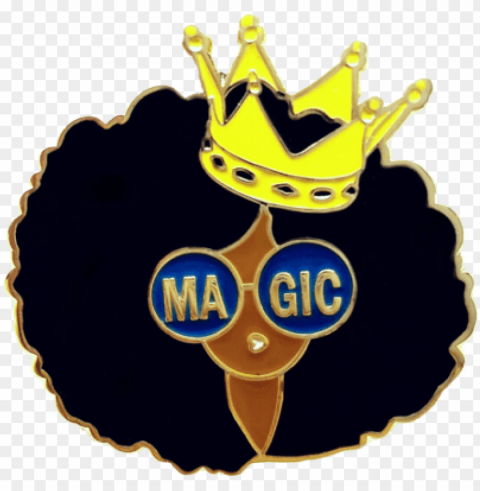 black girl magic - black girl enamel pi Clear PNG file